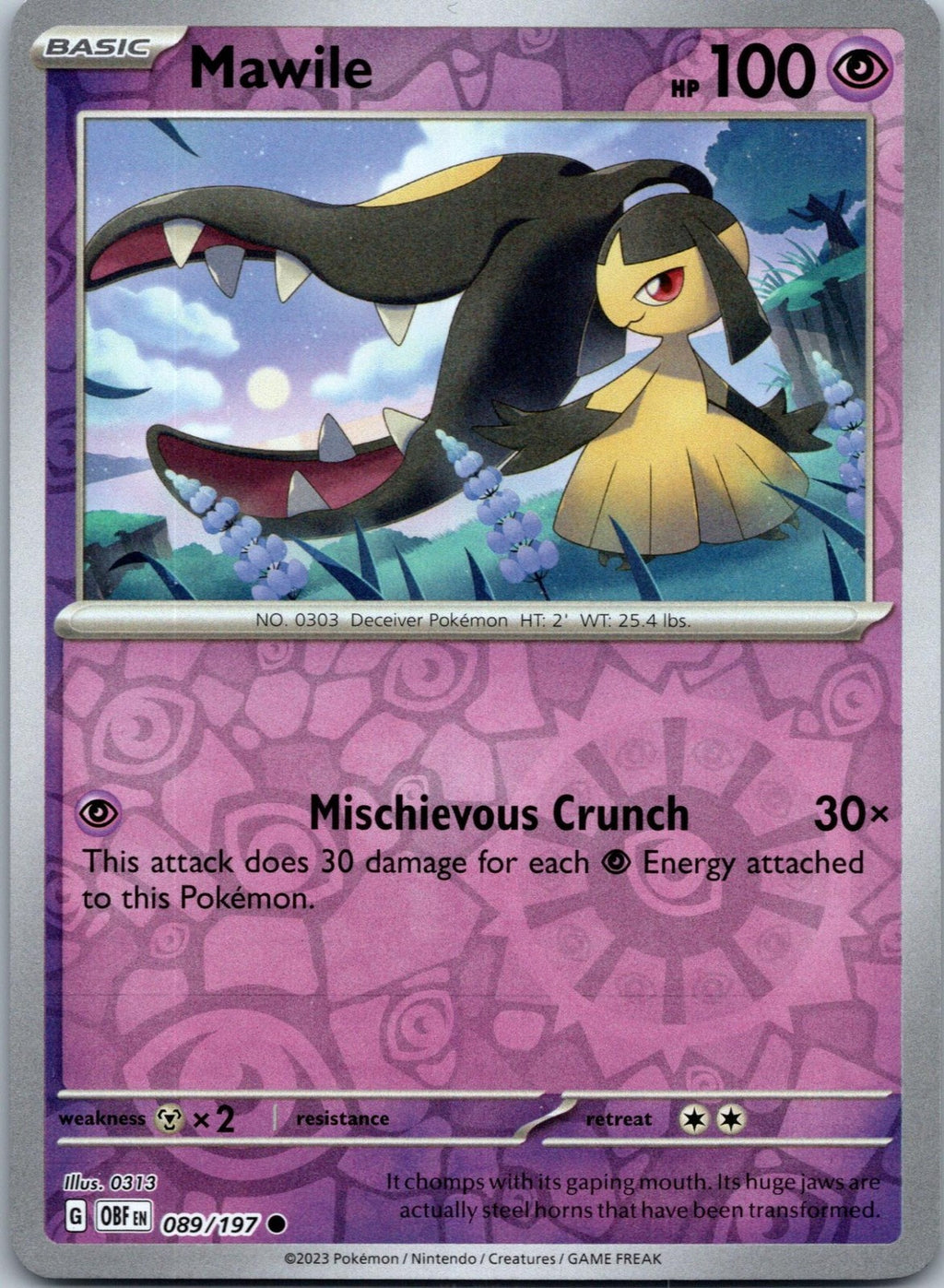 Mawile 089/197 Common Obsidian Flames Pokemon Near Mint