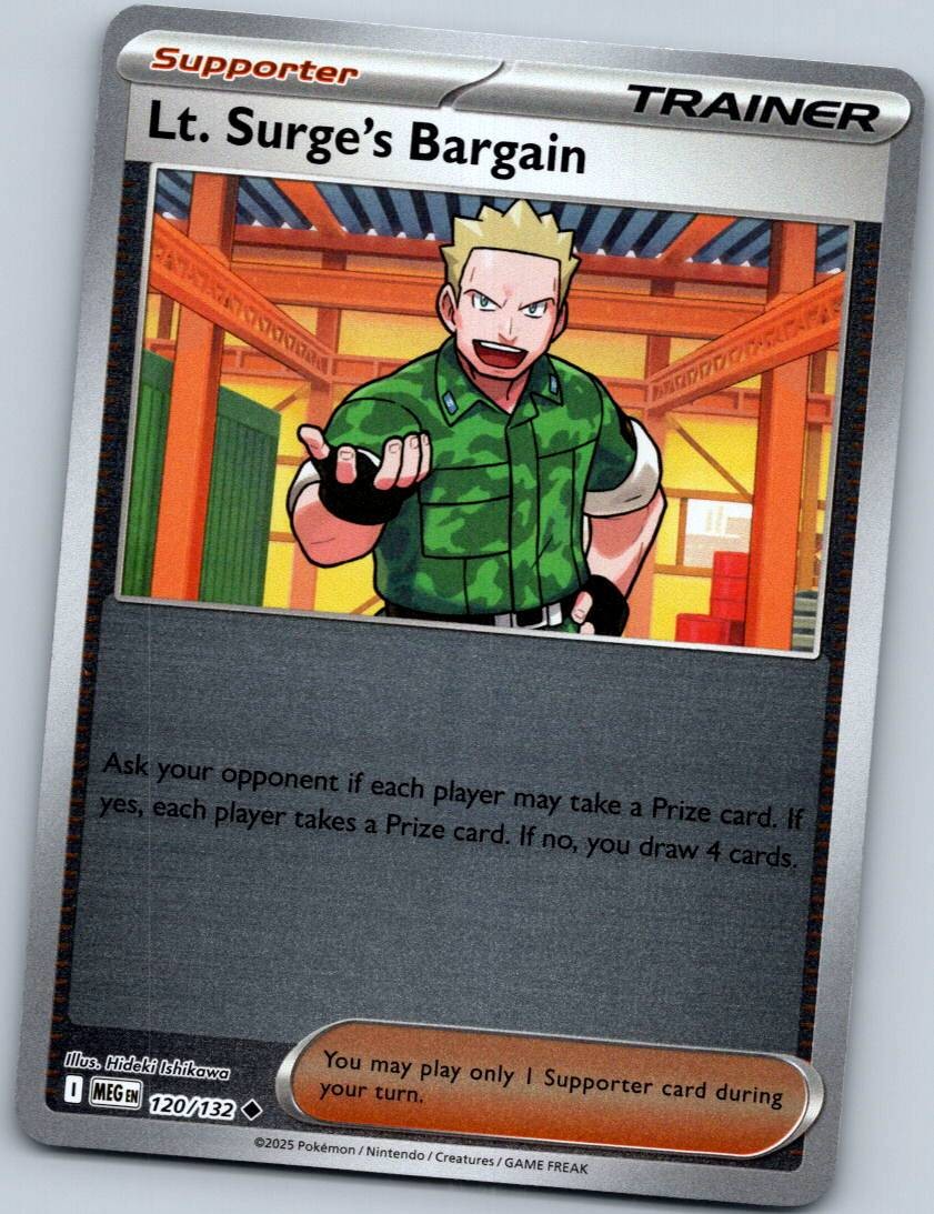 Lt. Surge's Bargain 120/132 Reverse Mega Evolution Pokemon Near Mint