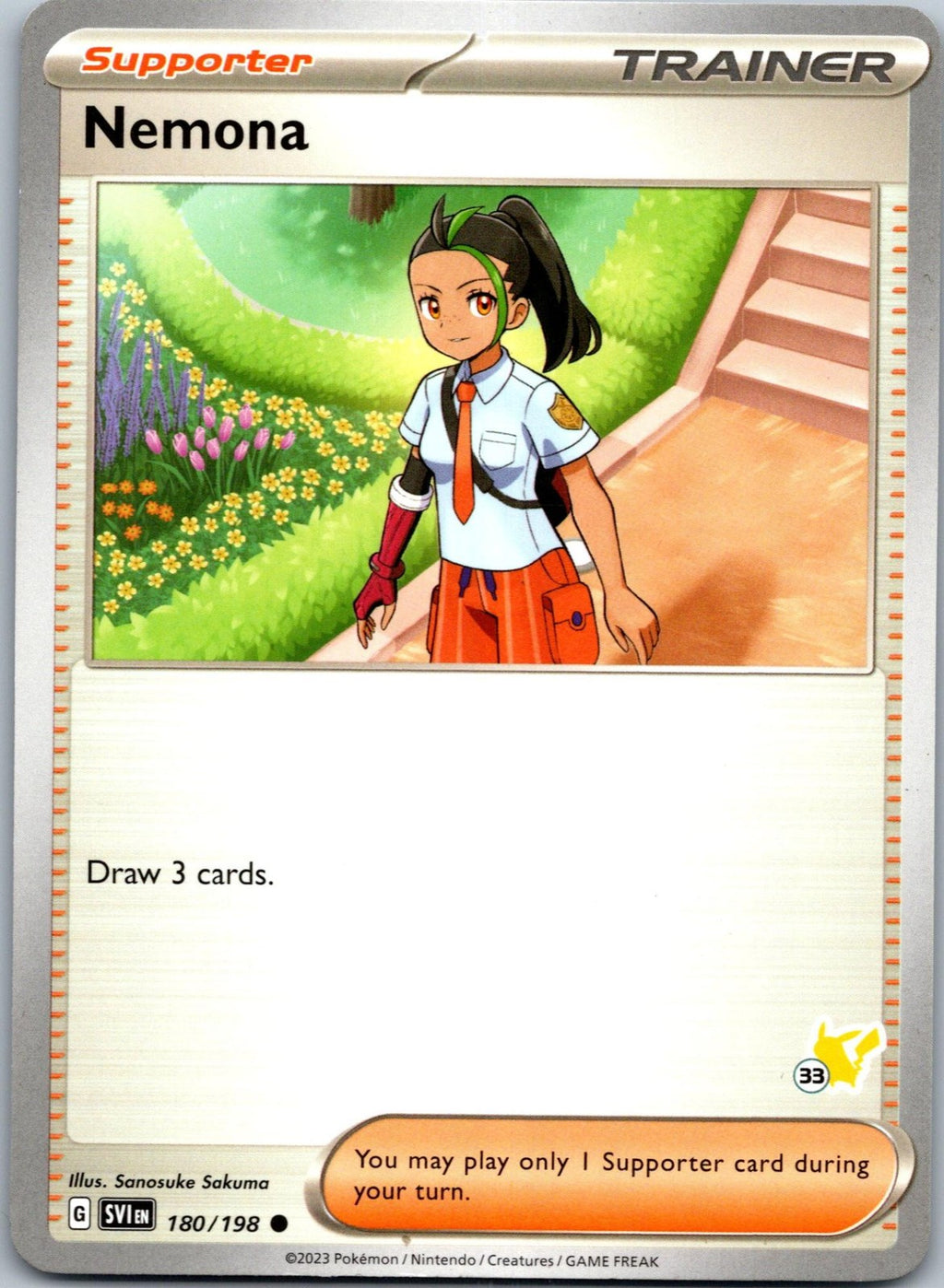 Nemona 180/198 Common Scarlet & Violet Pokemon Near Mint