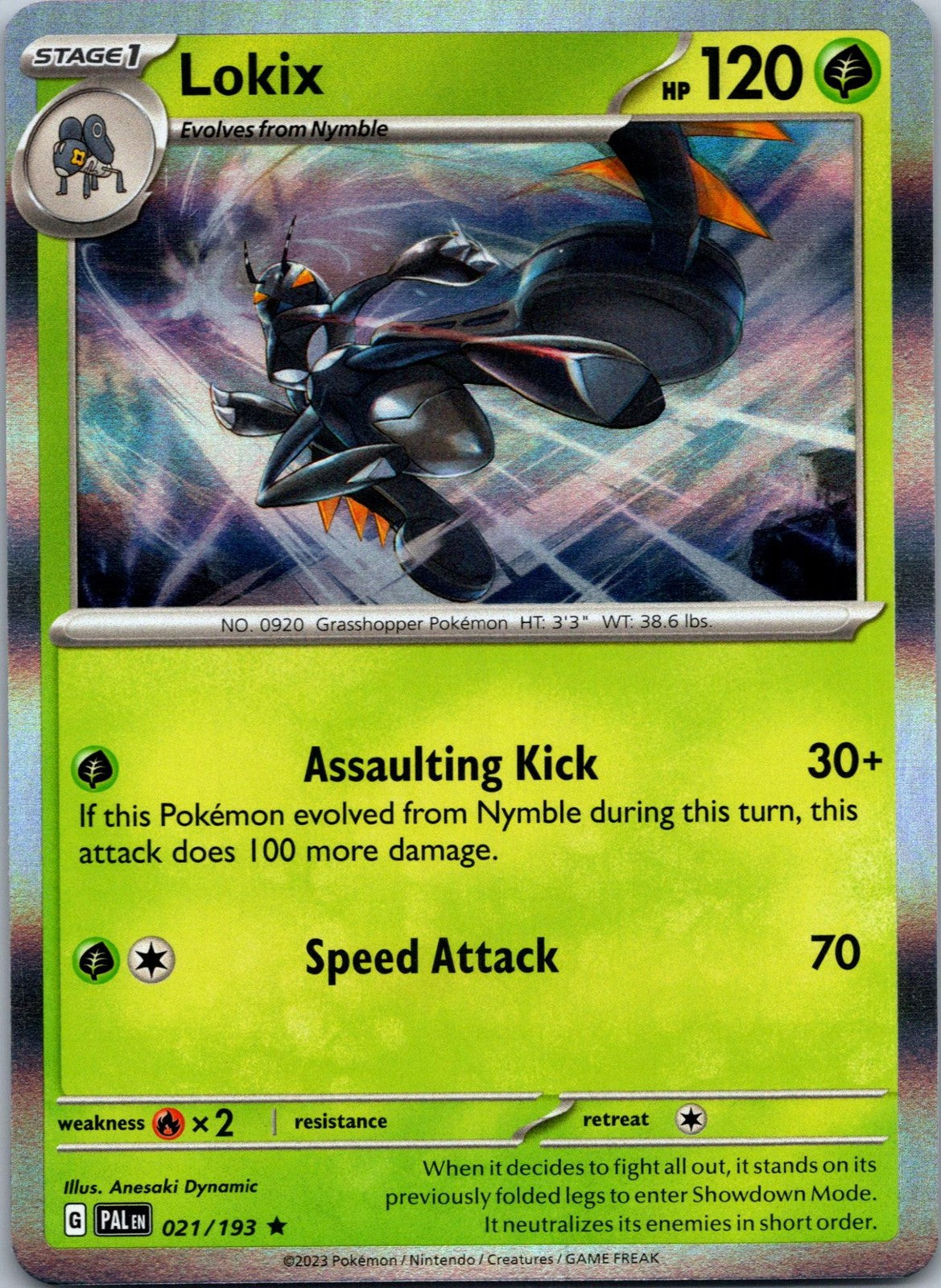 Lokix 021/193 Rare Paldea Evolved Pokemon Near Mint