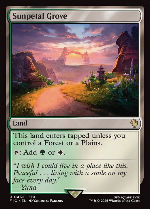 Sunpetal Grove 432 Rare Commander: FINAL FANTASY Magic: The Gathering Near Mint