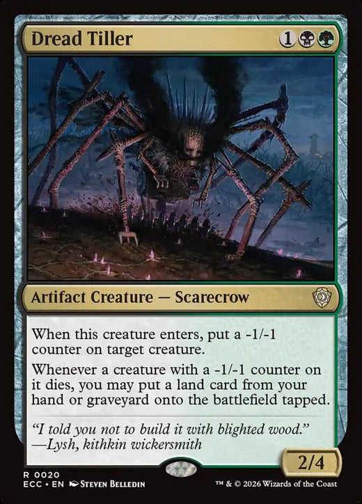 Dread Tiller 20 Rare Commander: Lorwyn Eclipsed Magic: The Gathering Near Mint