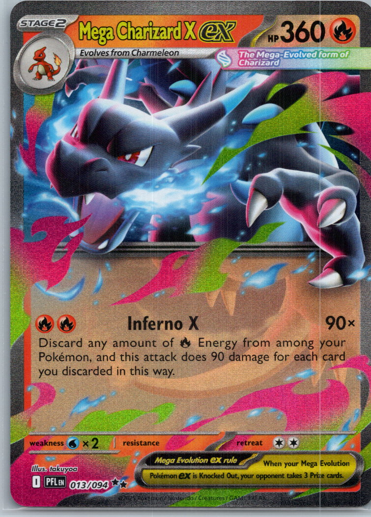 Mega Charizard X ex 013/094 Double Rare Phantasmal Flames Pokemon Near Mint