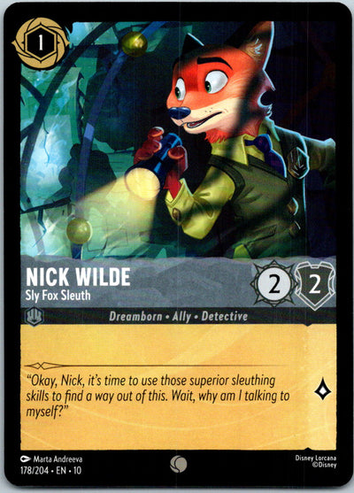 Nick Wilde - Sly Fox Sleuth 178/204 Common Whispers in the Well Lorcana NM