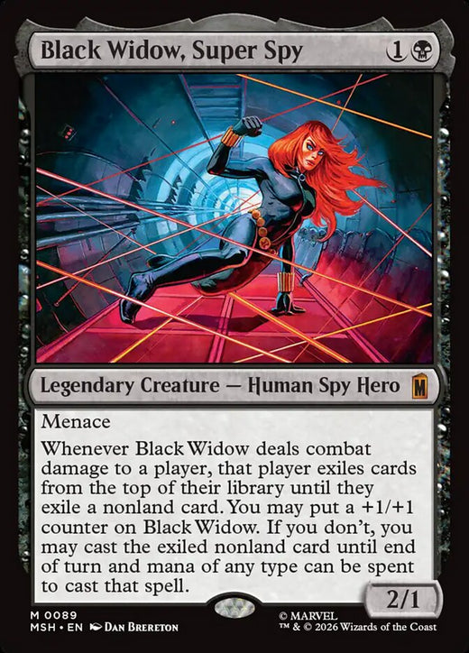 Black Widow, Super Spy 89 Mythic Marvel Super Heroes Magic: The Gathering NM