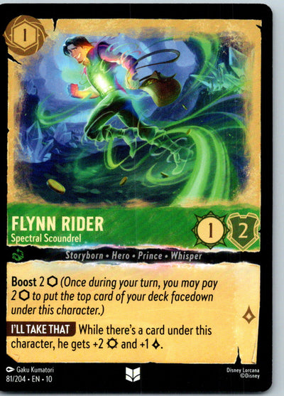 Flynn Rider - Spectral Scoundrel 81/204 Uncommon Whispers in the Well Lorcana NM