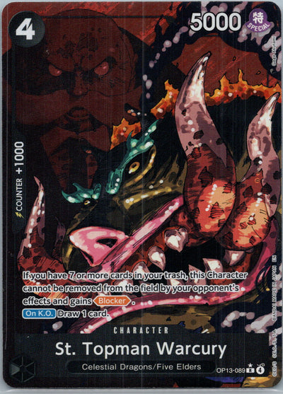 St. Topman Warcury (Alternate Art) OP13-089 Carrying On His Will One Piece NM