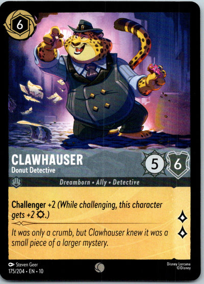 Clawhauser - Donut Detective 175/204 Common Whispers in the Well Lorcana NM