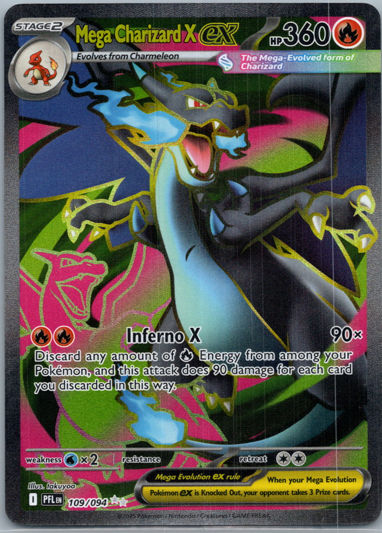 Mega Charizard X ex 109/094 Ultra Rare Phantasmal Flames Pokemon Near Mint