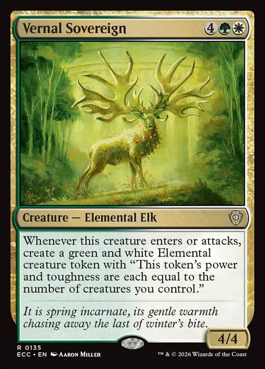 Vernal Sovereign 135 Rare Commander: Lorwyn Eclipsed Magic: The Gathering NM
