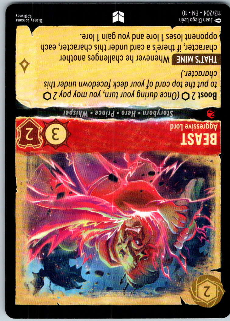 Beast - Aggressive Lord 113/204 Uncommon Whispers in the Well Lorcana Near Mint