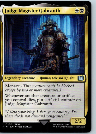 Judge Magister Gabranth 230 Uncommon FINAL FANTASY Magic: The Gathering NM
