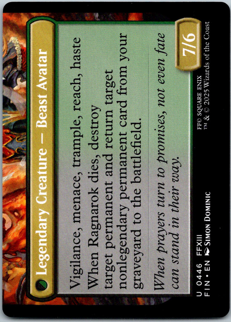 Fang, Fearless l'Cie (Extended Art) 446 FINAL FANTASY Magic: The Gathering NM