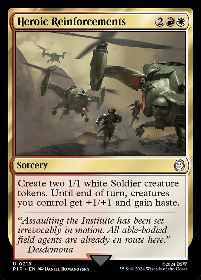Heroic Reinforcements 218 Universes Beyond: Fallout Magic: The Gathering NM