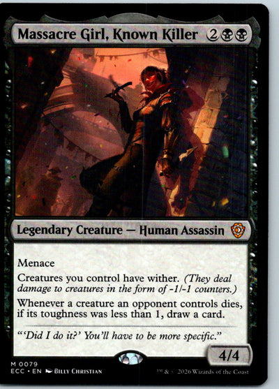 Massacre Girl, Known Killer Commander: Lorwyn Eclipsed Magic: The Gathering NM