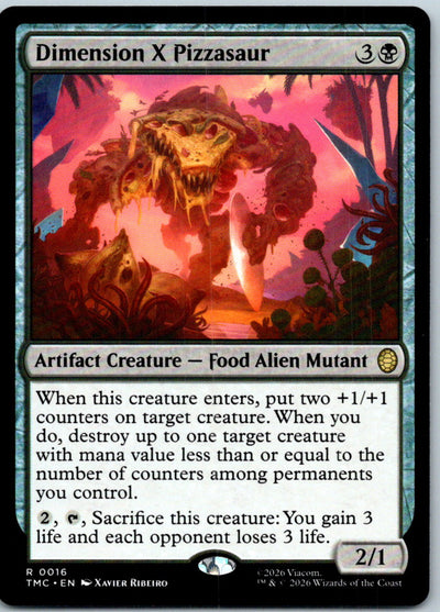 Dimension X Pizzasaur Commander: Ninja Turtles Magic: The Gathering NM