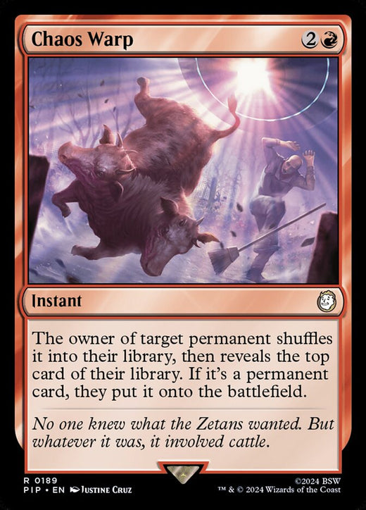 Chaos Warp 189 Rare Universes Beyond: Fallout Magic: The Gathering Near Mint