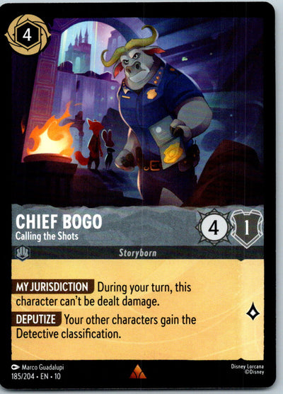 Chief Bogo - Calling the Shots 185/204 Rare Whispers in the Well Lorcana NM
