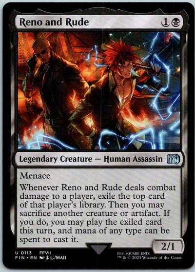 Reno and Rude 113 Uncommon FINAL FANTASY Magic: The Gathering Near Mint