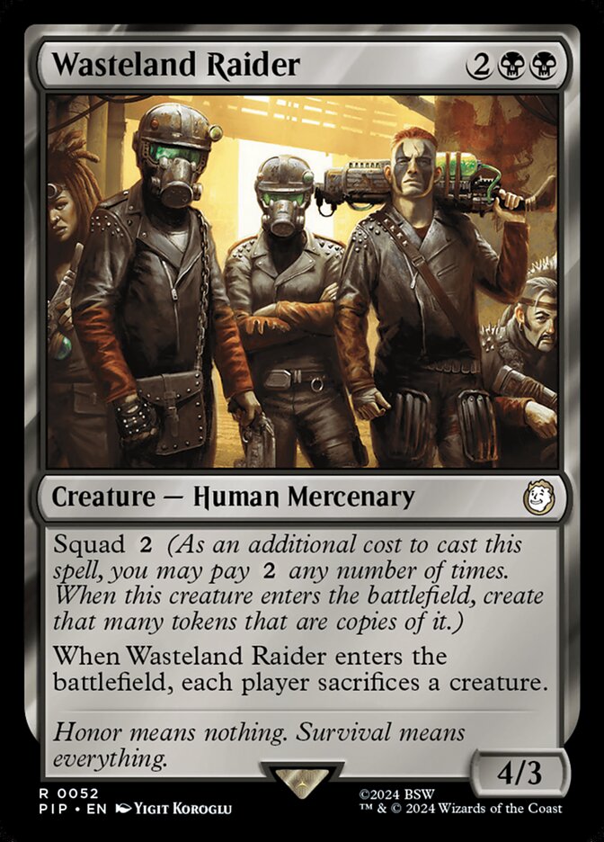 Wasteland Raider 52 Rare Universes Beyond: Fallout Magic: The Gathering NM