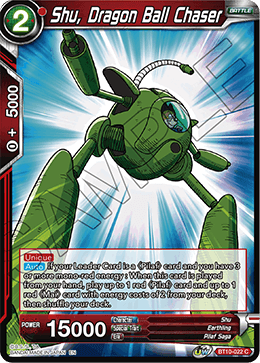 Shu, Dragon Ball Chaser BT10-022 Rise of the Unison Warrior Dragon Ball Super NM