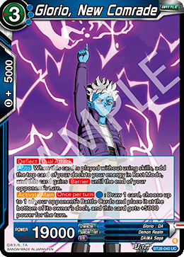 Glorio, New Comrade BT28-040 Uncommon Prismatic Clash Dragon Ball Super NM