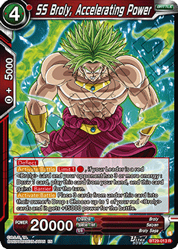 SS Broly, Accelerating Power BT29-013 Rare Fearsome Rivals Dragon Ball Super NM