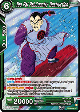 Tao Pai Pai, Country Destruction BT29-054 Fearsome Rivals Dragon Ball Super NM