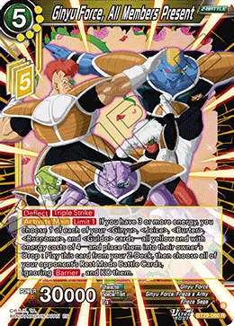 Ginyo Force, All Members Present BT29-060 Fearsome Rivals Dragon Ball Super NM