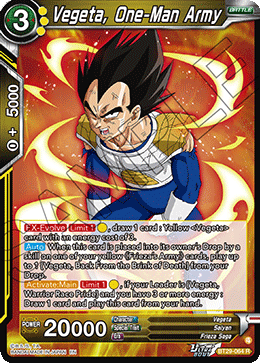 Vegeta, One-Man Army BT29-064 Rare Fearsome Rivals Dragon Ball Super NM
