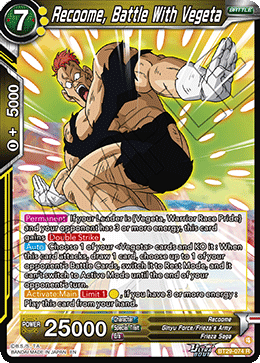 Recoome, Battle With Vegeta BT29-074 Rare Fearsome Rivals Dragon Ball Super NM