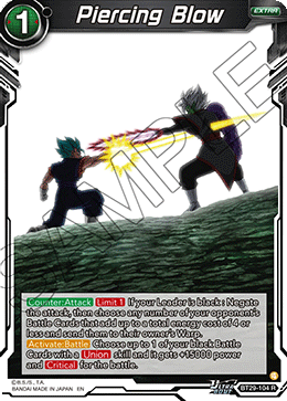 Piercing Blow BT29-104 Rare Fearsome Rivals Dragon Ball Super Near Mint