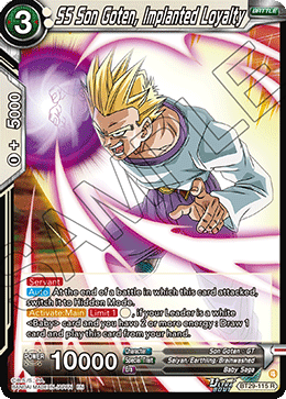 SS Son Goten, Implanted Loyalty BT29-115 Fearsome Rivals Dragon Ball Super NM