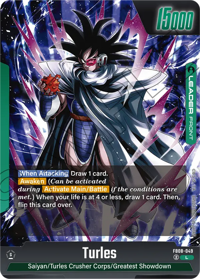 Turles FB08-049 L Saiyan's Pride - publisher card image (Bandai)