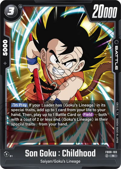 Son Goku : Childhood FB08-103 R Saiyan's Pride Dragon Ball Super Near Mint