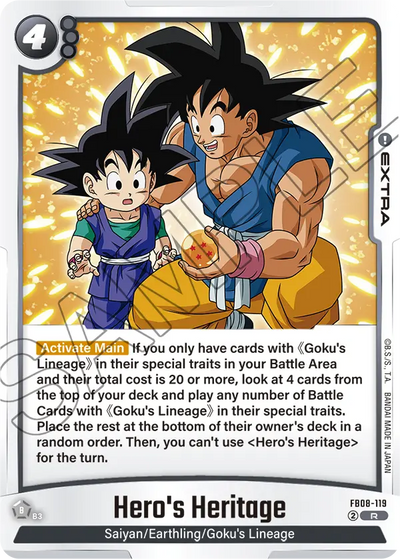 Hero's Heritage FB08-119 R Saiyan's Pride Dragon Ball Super Near Mint