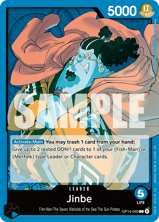 Jinbe OP14-040 Leader The Azure Sea's Seven One Piece Near Mint