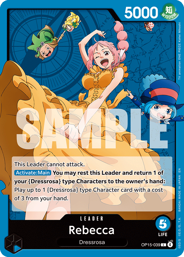 Rebecca OP15-039 Leader Adventure on Kami's Island One Piece Near Mint