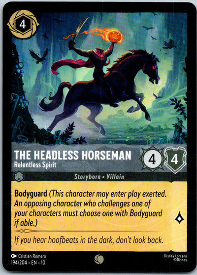 The Headless Horseman - Relentless Spirit 194/204 Whispers Lorcana NM