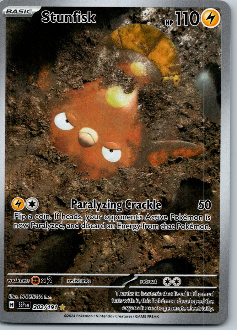 Stunfisk 202/191 Illustration Rare Surging Sparks Pokemon Near Mint
