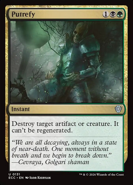 Putrefy 131 Uncommon Commander: Lorwyn Eclipsed Magic: The Gathering Near Mint