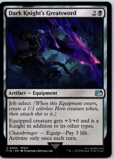 Dark Knight's Greatsword 95 Uncommon FINAL FANTASY Magic: The Gathering NM