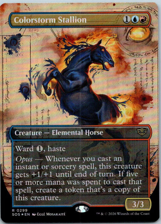 Colorstorm Stallion (Borderless) Secrets of Strixhaven Magic Gathering Foil NM