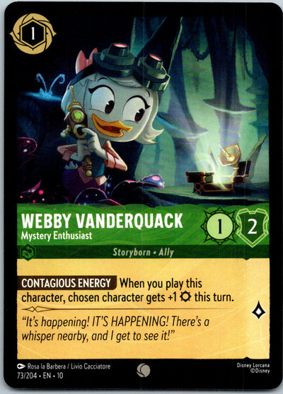 Webby Vanderquack - Mystery Enthusiast 73/204 Whispers in the Well Lorcana NM