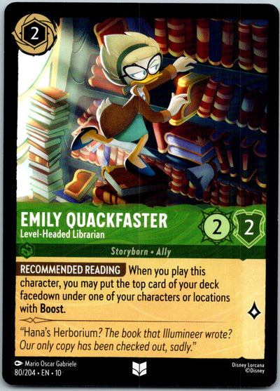Emily Quackfaster - Level-Headed Librarian 80/204 Whispers Lorcana NM