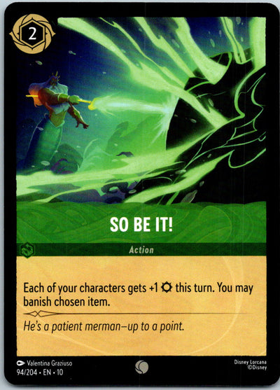 So Be It! 94/204 Common Whispers in the Well Lorcana Near Mint
