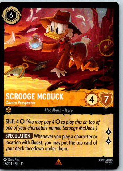 Scrooge McDuck - Cavern Prospector 18/204 Rare Whispers in the Well Lorcana NM