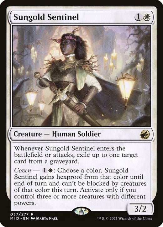 Sungold Sentinel 37 Rare Innistrad: Midnight Hunt Magic: The Gathering Near Mint