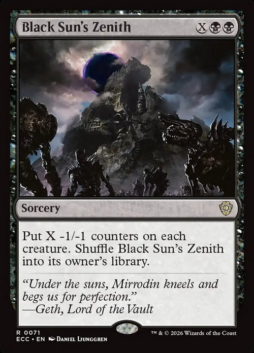 Black Sun's Zenith 71 Rare Commander: Lorwyn Eclipsed Magic: The Gathering NM