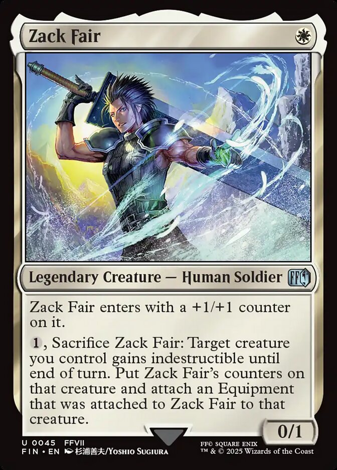 Zack Fair 45 Uncommon Final Fantasy Magic: The Gathering Near Mint